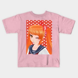 Winking Osana-Chan Art model by nyehnyehnyehmeow Kids T-Shirt